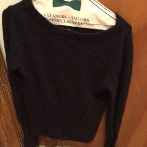 Pretty Navy Blue Banana Republic Sweater with Ruffle Cuffs
